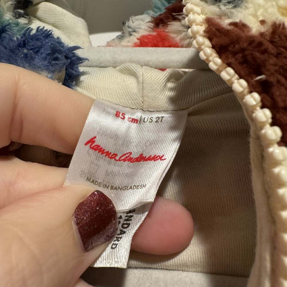 Hanna Andersson Fleece Marshmallow Romper Holiday Check Size 2T - Picture 4 of 6
